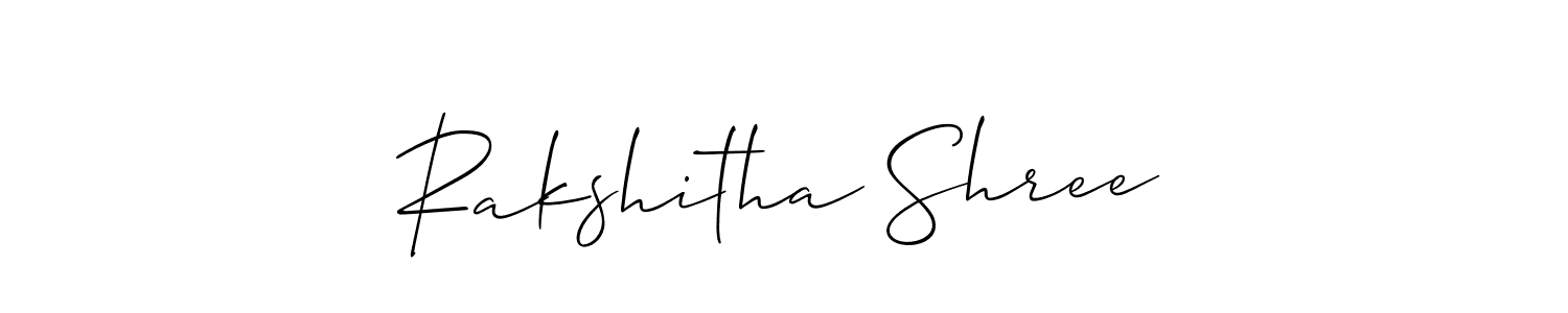 Create a beautiful signature design for name Rakshitha Shree. With this signature (Allison_Script) fonts, you can make a handwritten signature for free. Rakshitha Shree signature style 2 images and pictures png