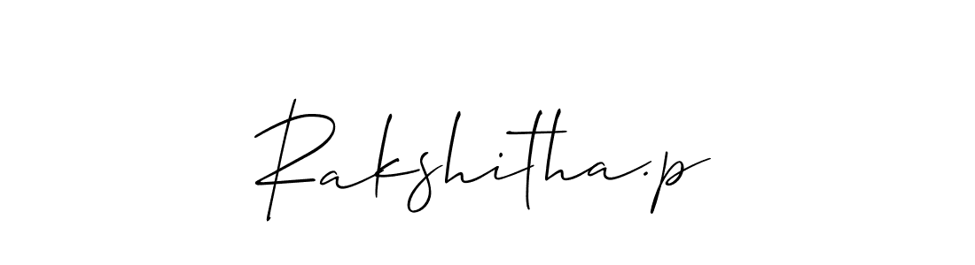 Create a beautiful signature design for name Rakshitha.p. With this signature (Allison_Script) fonts, you can make a handwritten signature for free. Rakshitha.p signature style 2 images and pictures png