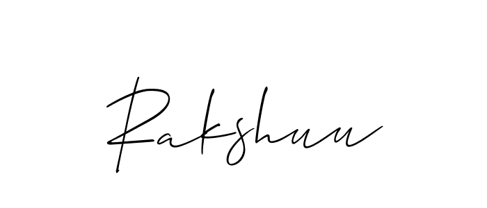 How to make Rakshuu signature? Allison_Script is a professional autograph style. Create handwritten signature for Rakshuu name. Rakshuu signature style 2 images and pictures png