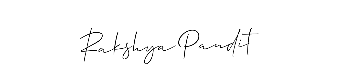 Create a beautiful signature design for name Rakshya Pandit. With this signature (Allison_Script) fonts, you can make a handwritten signature for free. Rakshya Pandit signature style 2 images and pictures png