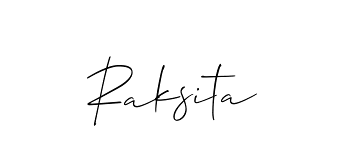 Also You can easily find your signature by using the search form. We will create Raksita name handwritten signature images for you free of cost using Allison_Script sign style. Raksita signature style 2 images and pictures png