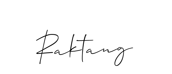 Similarly Allison_Script is the best handwritten signature design. Signature creator online .You can use it as an online autograph creator for name Raktang. Raktang signature style 2 images and pictures png