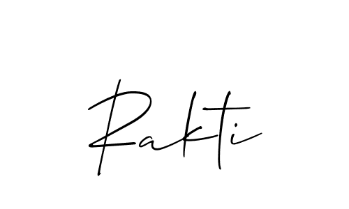 Make a beautiful signature design for name Rakti. With this signature (Allison_Script) style, you can create a handwritten signature for free. Rakti signature style 2 images and pictures png