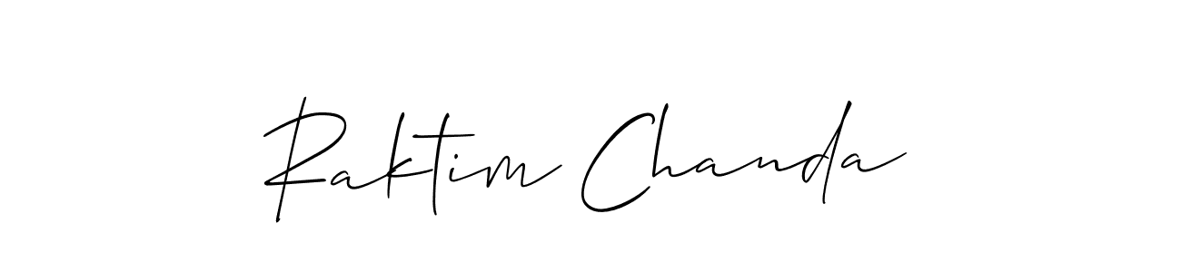 Make a beautiful signature design for name Raktim Chanda. With this signature (Allison_Script) style, you can create a handwritten signature for free. Raktim Chanda signature style 2 images and pictures png