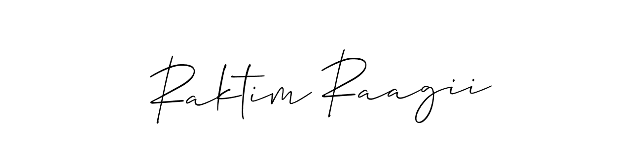 Use a signature maker to create a handwritten signature online. With this signature software, you can design (Allison_Script) your own signature for name Raktim Raagii. Raktim Raagii signature style 2 images and pictures png