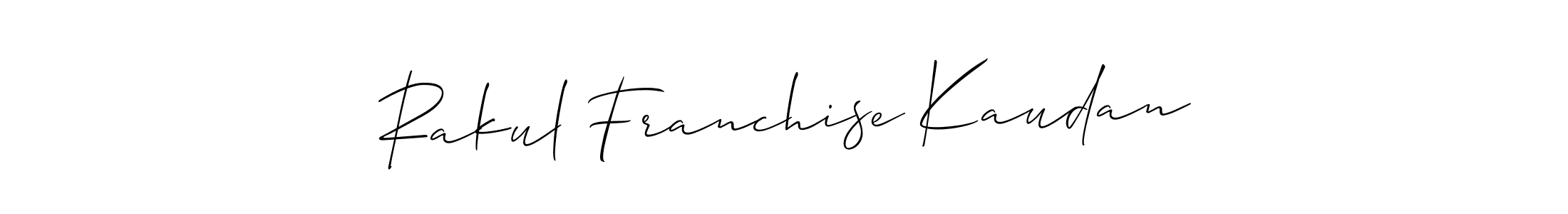 You can use this online signature creator to create a handwritten signature for the name Rakul Franchise Kaudan. This is the best online autograph maker. Rakul Franchise Kaudan signature style 2 images and pictures png