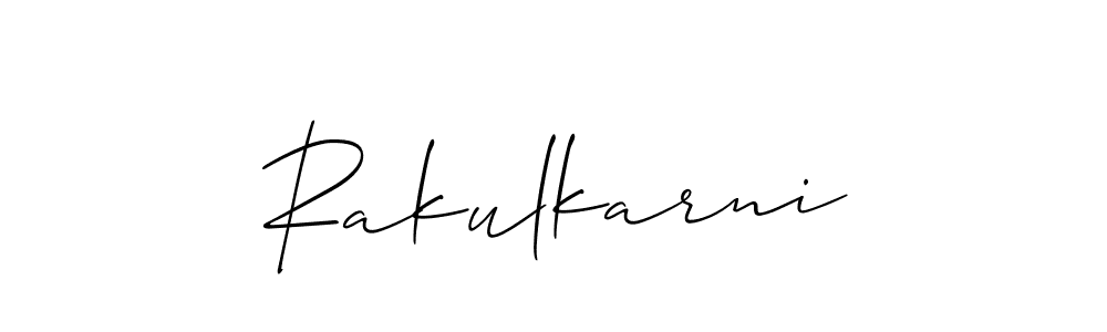 Similarly Allison_Script is the best handwritten signature design. Signature creator online .You can use it as an online autograph creator for name Rakulkarni. Rakulkarni signature style 2 images and pictures png