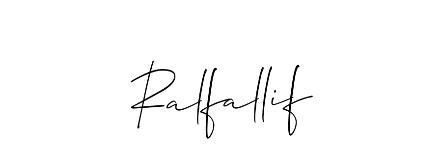 Make a short Ralfallif signature style. Manage your documents anywhere anytime using Allison_Script. Create and add eSignatures, submit forms, share and send files easily. Ralfallif signature style 2 images and pictures png