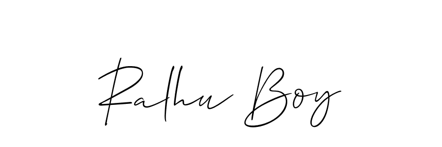 Make a beautiful signature design for name Ralhu Boy. With this signature (Allison_Script) style, you can create a handwritten signature for free. Ralhu Boy signature style 2 images and pictures png