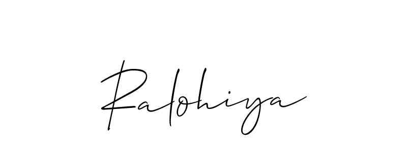 Also we have Ralohiya name is the best signature style. Create professional handwritten signature collection using Allison_Script autograph style. Ralohiya signature style 2 images and pictures png