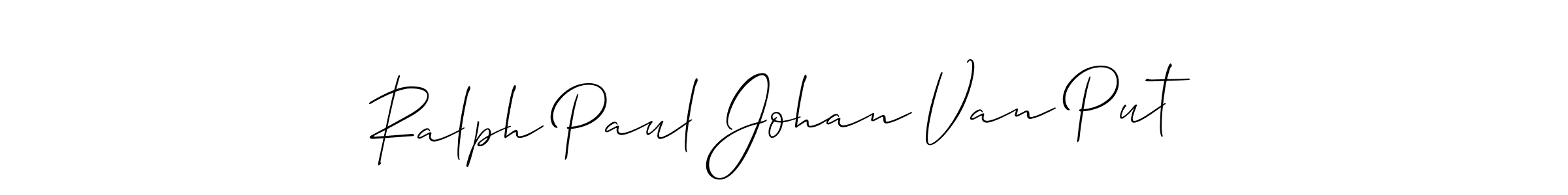 You should practise on your own different ways (Allison_Script) to write your name (Ralph Paul Johan Van Put) in signature. don't let someone else do it for you. Ralph Paul Johan Van Put signature style 2 images and pictures png