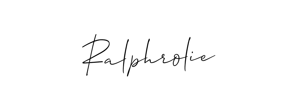 Design your own signature with our free online signature maker. With this signature software, you can create a handwritten (Allison_Script) signature for name Ralphrolie. Ralphrolie signature style 2 images and pictures png