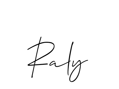 Also You can easily find your signature by using the search form. We will create Raly name handwritten signature images for you free of cost using Allison_Script sign style. Raly signature style 2 images and pictures png