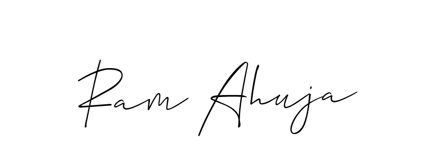 Create a beautiful signature design for name Ram Ahuja. With this signature (Allison_Script) fonts, you can make a handwritten signature for free. Ram Ahuja signature style 2 images and pictures png