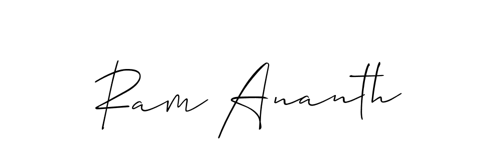 Create a beautiful signature design for name Ram Ananth. With this signature (Allison_Script) fonts, you can make a handwritten signature for free. Ram Ananth signature style 2 images and pictures png