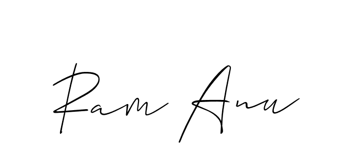 Create a beautiful signature design for name Ram Anu. With this signature (Allison_Script) fonts, you can make a handwritten signature for free. Ram Anu signature style 2 images and pictures png