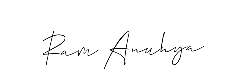 Ram Anuhya stylish signature style. Best Handwritten Sign (Allison_Script) for my name. Handwritten Signature Collection Ideas for my name Ram Anuhya. Ram Anuhya signature style 2 images and pictures png