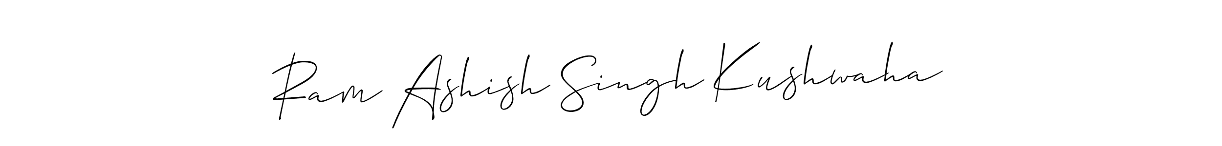 The best way (Allison_Script) to make a short signature is to pick only two or three words in your name. The name Ram Ashish Singh Kushwaha include a total of six letters. For converting this name. Ram Ashish Singh Kushwaha signature style 2 images and pictures png