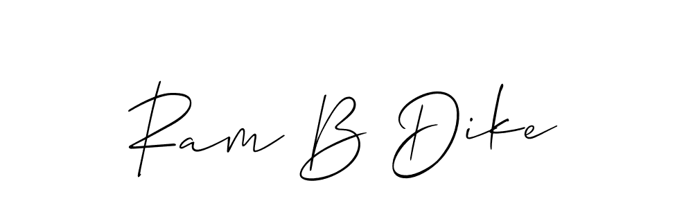 The best way (Allison_Script) to make a short signature is to pick only two or three words in your name. The name Ram B Dike include a total of six letters. For converting this name. Ram B Dike signature style 2 images and pictures png