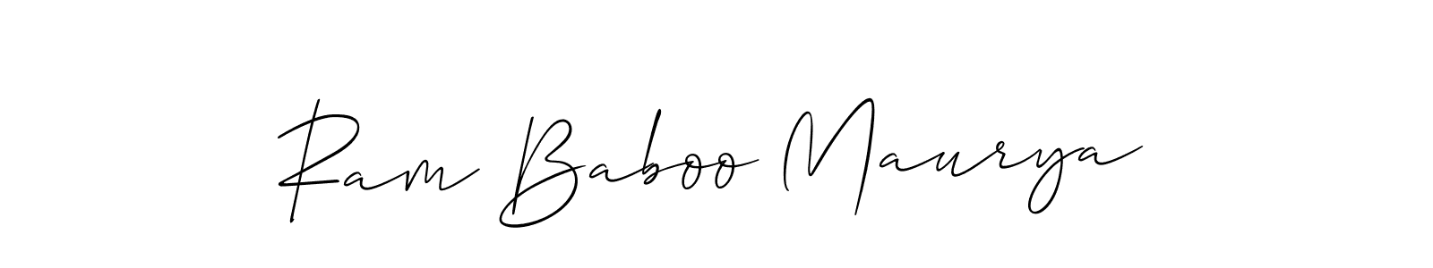 How to make Ram Baboo Maurya name signature. Use Allison_Script style for creating short signs online. This is the latest handwritten sign. Ram Baboo Maurya signature style 2 images and pictures png