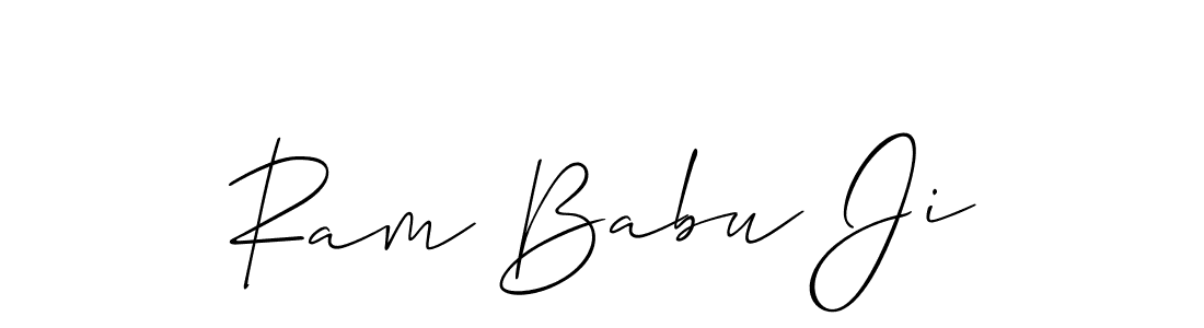 You should practise on your own different ways (Allison_Script) to write your name (Ram Babu Ji) in signature. don't let someone else do it for you. Ram Babu Ji signature style 2 images and pictures png