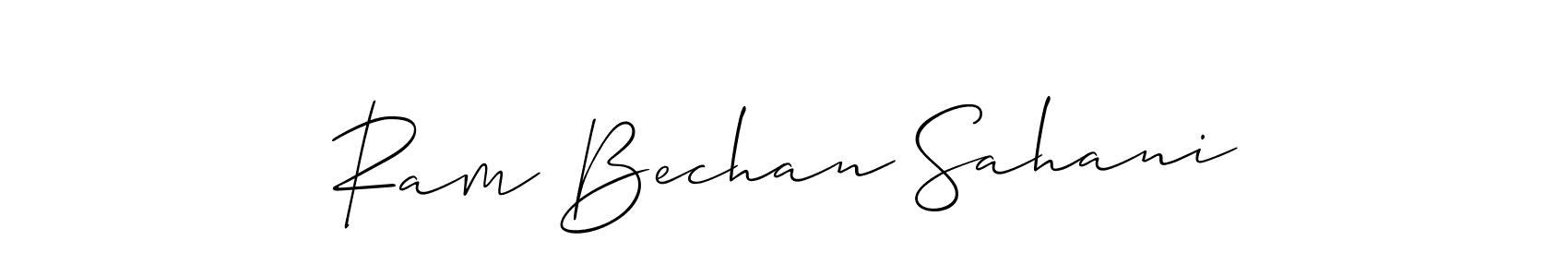 Similarly Allison_Script is the best handwritten signature design. Signature creator online .You can use it as an online autograph creator for name Ram Bechan Sahani. Ram Bechan Sahani signature style 2 images and pictures png
