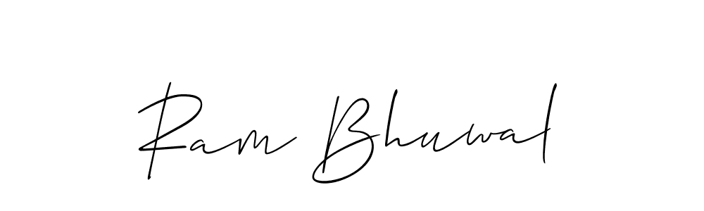 if you are searching for the best signature style for your name Ram Bhuwal. so please give up your signature search. here we have designed multiple signature styles  using Allison_Script. Ram Bhuwal signature style 2 images and pictures png