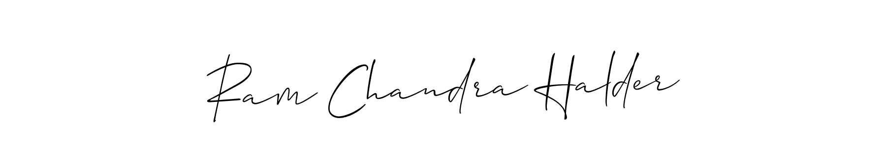 The best way (Allison_Script) to make a short signature is to pick only two or three words in your name. The name Ram Chandra Halder include a total of six letters. For converting this name. Ram Chandra Halder signature style 2 images and pictures png