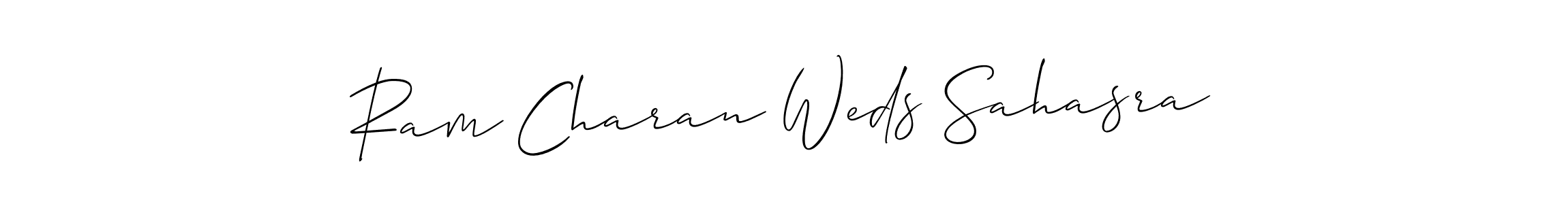 This is the best signature style for the Ram Charan Weds Sahasra name. Also you like these signature font (Allison_Script). Mix name signature. Ram Charan Weds Sahasra signature style 2 images and pictures png