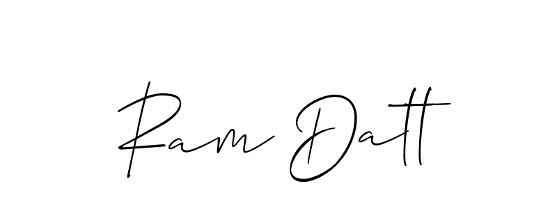 You should practise on your own different ways (Allison_Script) to write your name (Ram Datt) in signature. don't let someone else do it for you. Ram Datt signature style 2 images and pictures png