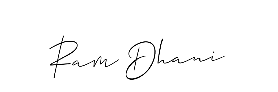 How to make Ram Dhani signature? Allison_Script is a professional autograph style. Create handwritten signature for Ram Dhani name. Ram Dhani signature style 2 images and pictures png
