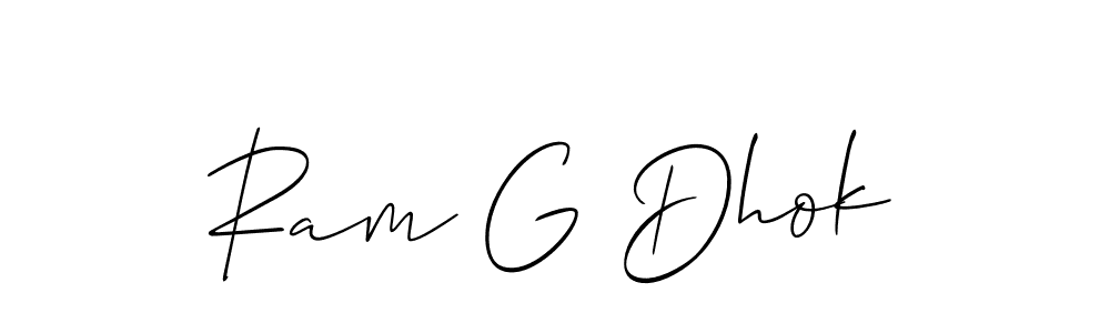 if you are searching for the best signature style for your name Ram G Dhok. so please give up your signature search. here we have designed multiple signature styles  using Allison_Script. Ram G Dhok signature style 2 images and pictures png