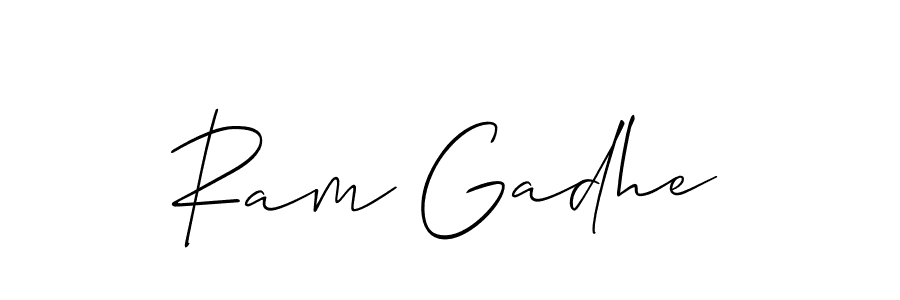 Also we have Ram Gadhe name is the best signature style. Create professional handwritten signature collection using Allison_Script autograph style. Ram Gadhe signature style 2 images and pictures png