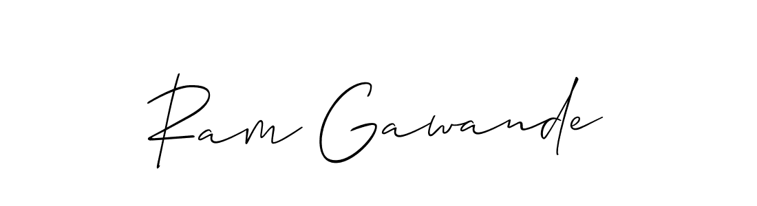 You should practise on your own different ways (Allison_Script) to write your name (Ram Gawande) in signature. don't let someone else do it for you. Ram Gawande signature style 2 images and pictures png