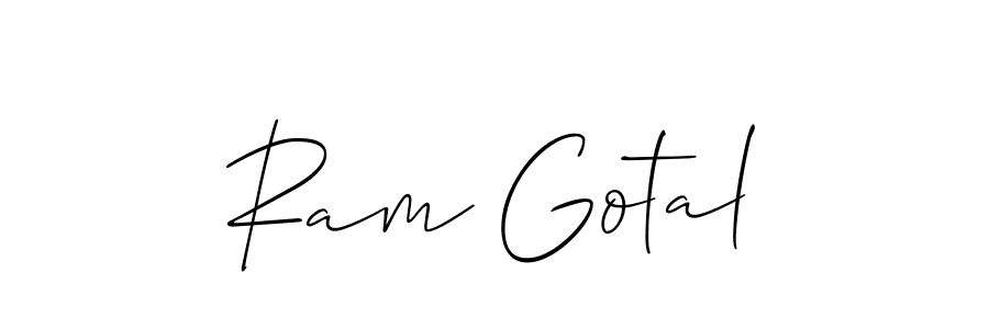 How to make Ram Gotal name signature. Use Allison_Script style for creating short signs online. This is the latest handwritten sign. Ram Gotal signature style 2 images and pictures png