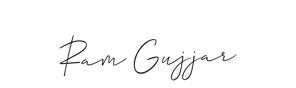 Use a signature maker to create a handwritten signature online. With this signature software, you can design (Allison_Script) your own signature for name Ram Gujjar. Ram Gujjar signature style 2 images and pictures png