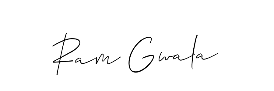 How to make Ram Gwala name signature. Use Allison_Script style for creating short signs online. This is the latest handwritten sign. Ram Gwala signature style 2 images and pictures png