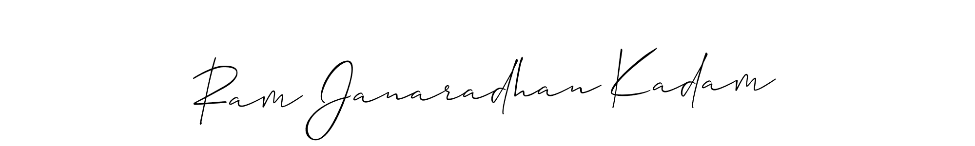 Use a signature maker to create a handwritten signature online. With this signature software, you can design (Allison_Script) your own signature for name Ram Janaradhan Kadam. Ram Janaradhan Kadam signature style 2 images and pictures png