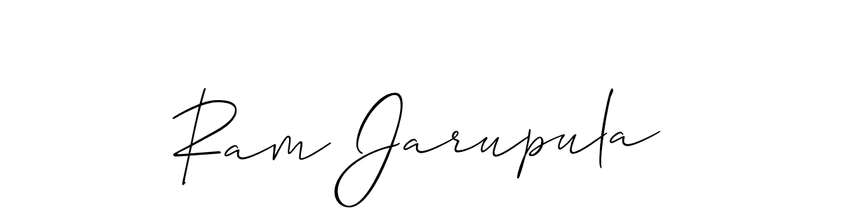 How to make Ram Jarupula name signature. Use Allison_Script style for creating short signs online. This is the latest handwritten sign. Ram Jarupula signature style 2 images and pictures png