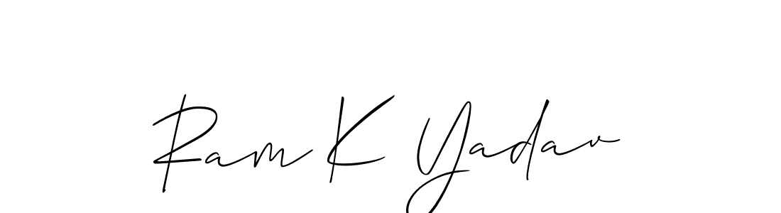 Make a beautiful signature design for name Ram K Yadav. With this signature (Allison_Script) style, you can create a handwritten signature for free. Ram K Yadav signature style 2 images and pictures png