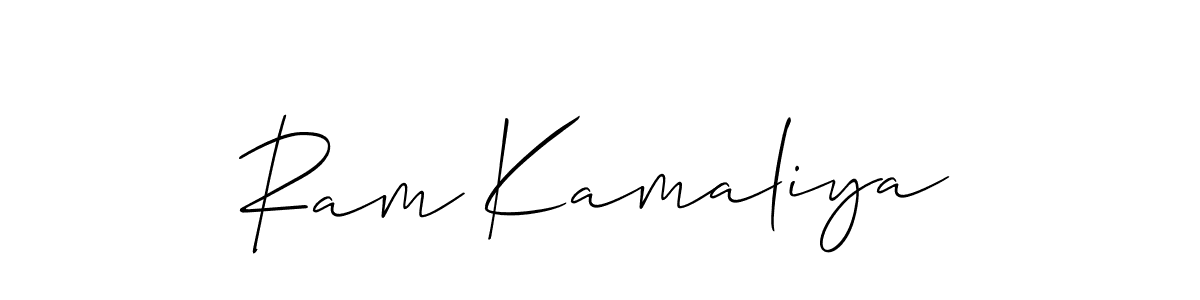 Make a short Ram Kamaliya signature style. Manage your documents anywhere anytime using Allison_Script. Create and add eSignatures, submit forms, share and send files easily. Ram Kamaliya signature style 2 images and pictures png