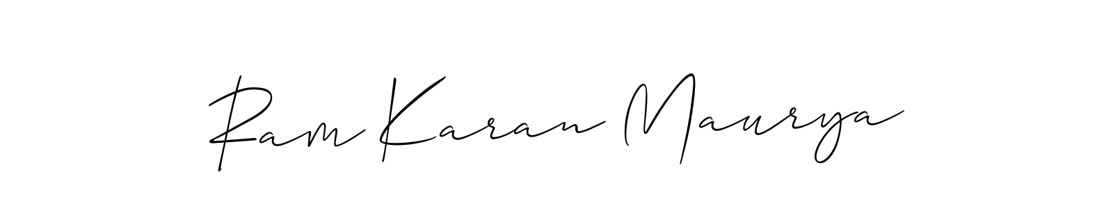 Allison_Script is a professional signature style that is perfect for those who want to add a touch of class to their signature. It is also a great choice for those who want to make their signature more unique. Get Ram Karan Maurya name to fancy signature for free. Ram Karan Maurya signature style 2 images and pictures png
