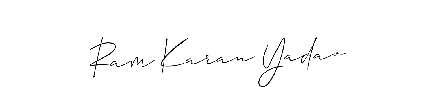 Similarly Allison_Script is the best handwritten signature design. Signature creator online .You can use it as an online autograph creator for name Ram Karan Yadav. Ram Karan Yadav signature style 2 images and pictures png