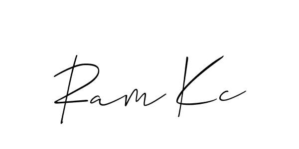 You should practise on your own different ways (Allison_Script) to write your name (Ram Kc) in signature. don't let someone else do it for you. Ram Kc signature style 2 images and pictures png