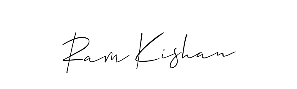 You should practise on your own different ways (Allison_Script) to write your name (Ram Kishan) in signature. don't let someone else do it for you. Ram Kishan signature style 2 images and pictures png
