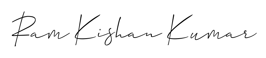 Create your official email sign-off with Ram Kishan Kumar name in Allison_Script style. Crisp, clean, and perfectly legible across all screens. Ram Kishan Kumar signature style 2 images and pictures png