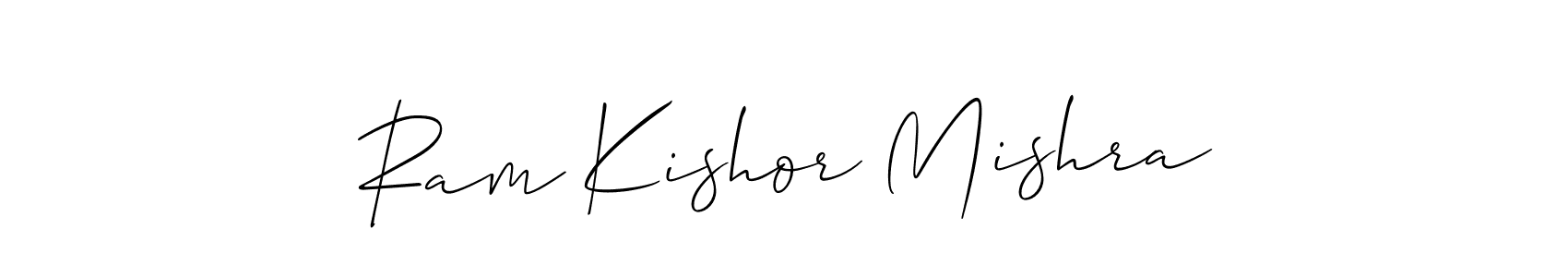 Also we have Ram Kishor Mishra name is the best signature style. Create professional handwritten signature collection using Allison_Script autograph style. Ram Kishor Mishra signature style 2 images and pictures png