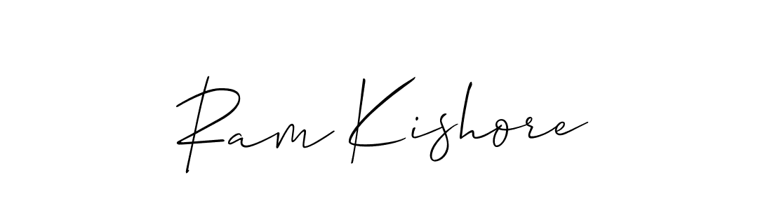 You should practise on your own different ways (Allison_Script) to write your name (Ram Kishore) in signature. don't let someone else do it for you. Ram Kishore signature style 2 images and pictures png