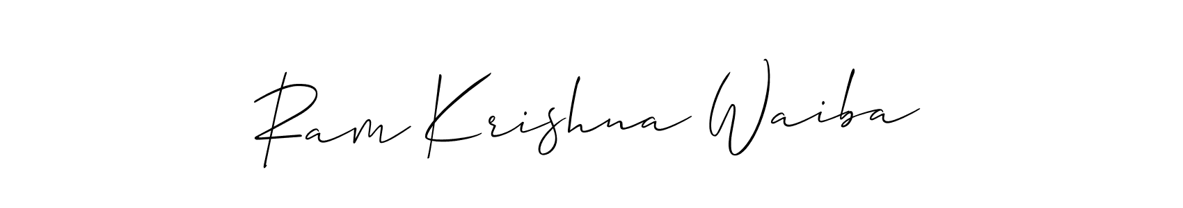 How to Draw Ram Krishna Waiba signature style? Allison_Script is a latest design signature styles for name Ram Krishna Waiba. Ram Krishna Waiba signature style 2 images and pictures png