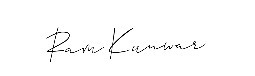 How to make Ram Kunwar name signature. Use Allison_Script style for creating short signs online. This is the latest handwritten sign. Ram Kunwar signature style 2 images and pictures png